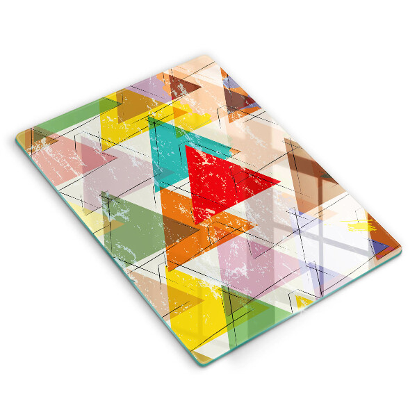 Üveg vágódeszka Festett háromszögek