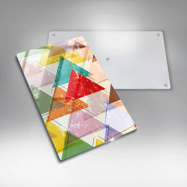 Üveg vágódeszka Festett háromszögek