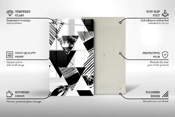 Üveg vágódeszka Geometriai háromszögek