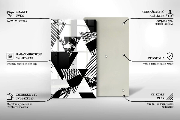 Üveg vágódeszka Geometriai háromszögek