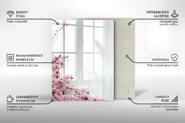 Üveg vágódeszka Madártollak