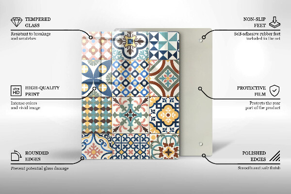 Üveg vágódeszka Finom fehér márvány