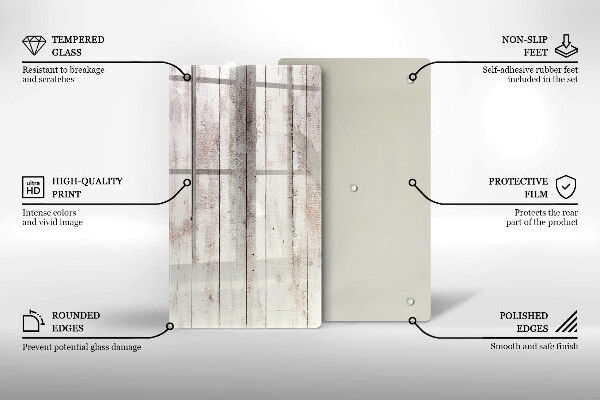 Üveg vágódeszka Régi fa táblák
