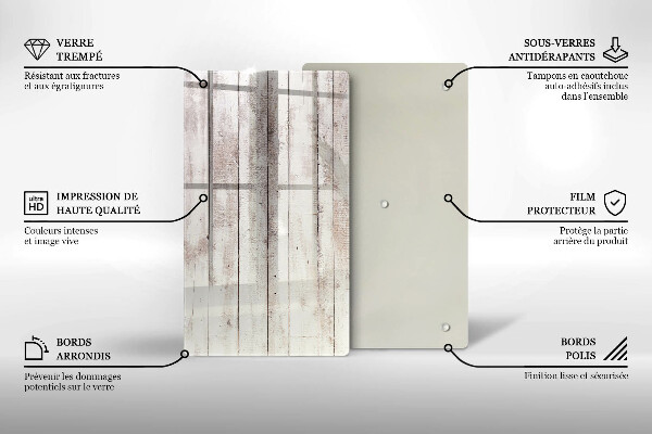 Üveg vágódeszka Régi fa táblák