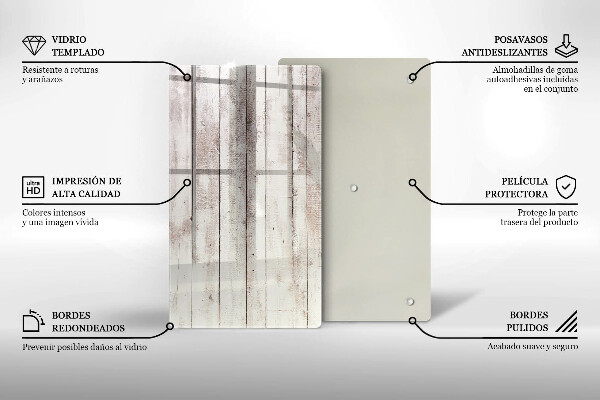 Üveg vágódeszka Régi fa táblák