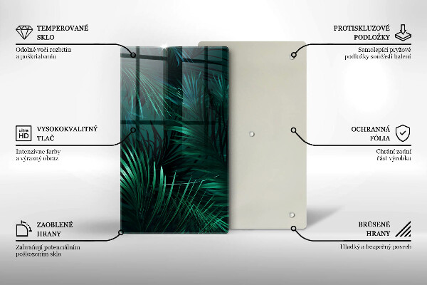 Üveg vágódeszka Vad dzsungel levelei