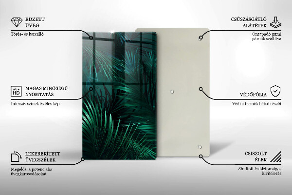 Üveg vágódeszka Vad dzsungel levelei