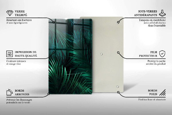 Üveg vágódeszka Vad dzsungel levelei