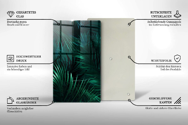 Üveg vágódeszka Vad dzsungel levelei