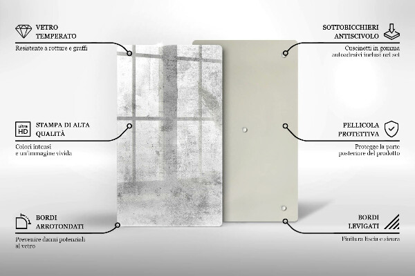 Üveg vágódeszka Beton textúra