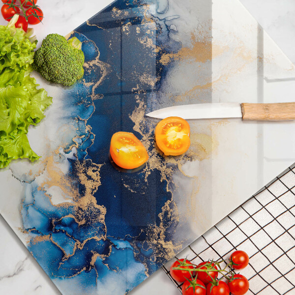 Üveg vágódeszka Absztrakció kékkel