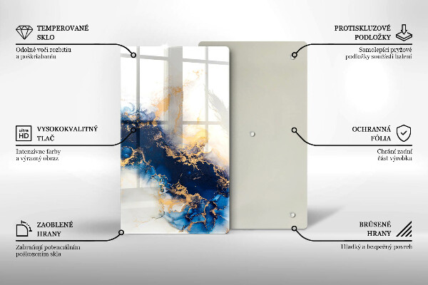 Üveg vágódeszka Absztrakció kékkel