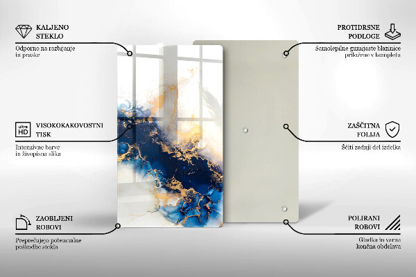 Üveg vágódeszka Absztrakció kékkel