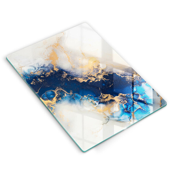 Üveg vágódeszka Absztrakció kékkel