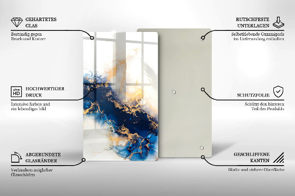 Üveg vágódeszka Absztrakció kékkel