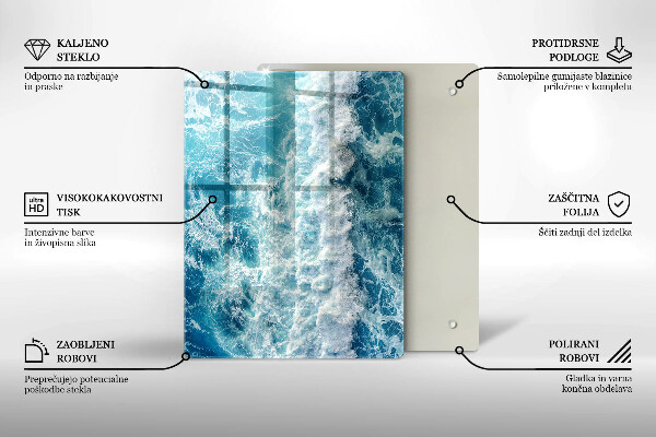 Üveg vágódeszka Absztrakció kékkel