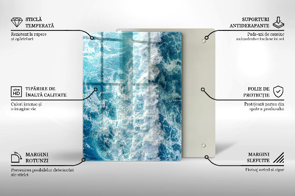 Üveg vágódeszka Absztrakció kékkel