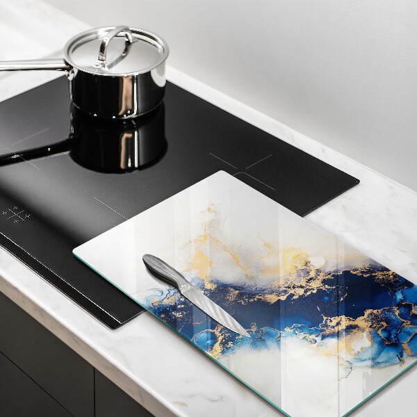 Üveg vágódeszka Absztrakció kékkel