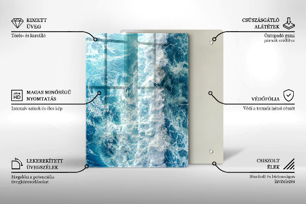 Üveg vágódeszka Absztrakció kékkel