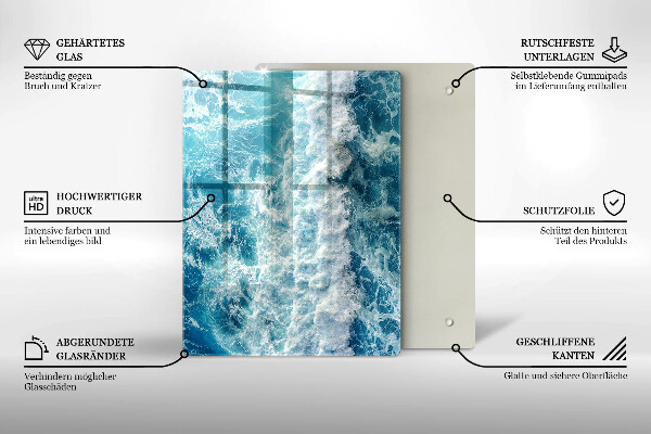 Üveg vágódeszka Absztrakció kékkel