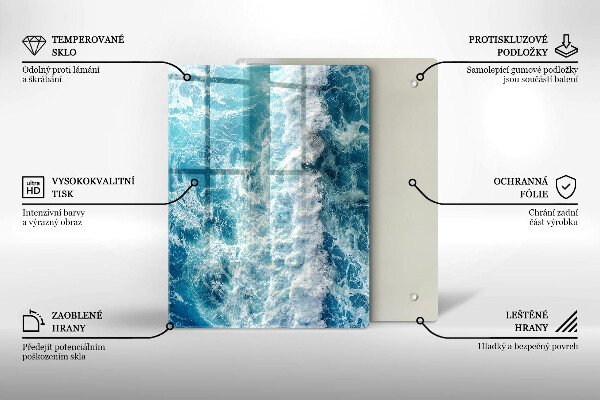 Üveg vágódeszka Absztrakció kékkel