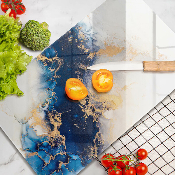 Üveg vágódeszka Absztrakció kékkel