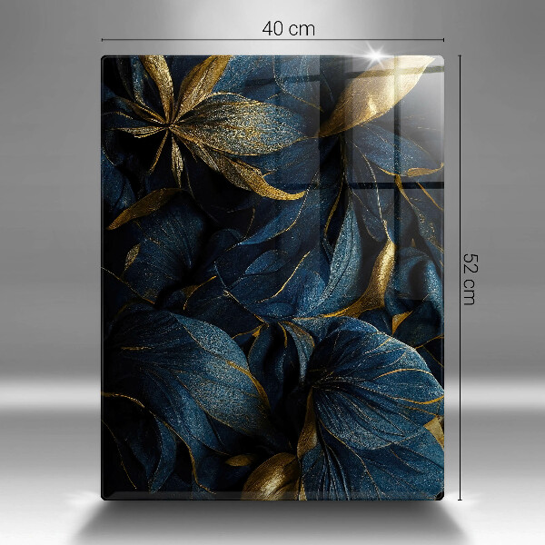 Üveg vágódeszka Dekoratív levelek arannyal