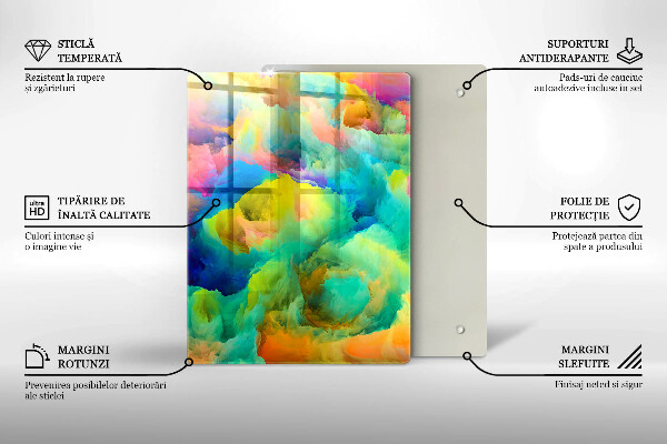 Üveg vágódeszka Dekoratív levelek arannyal