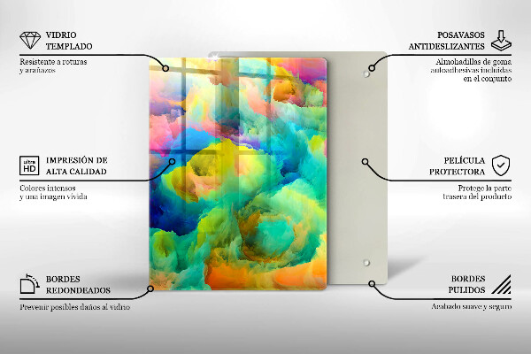 Üveg vágódeszka Dekoratív levelek arannyal