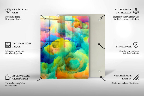 Üveg vágódeszka Dekoratív levelek arannyal