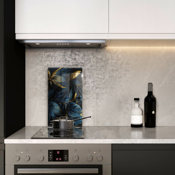 Üveg vágódeszka Dekoratív levelek arannyal