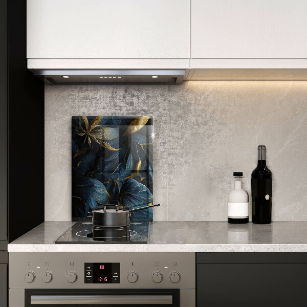 Üveg vágódeszka Dekoratív levelek arannyal