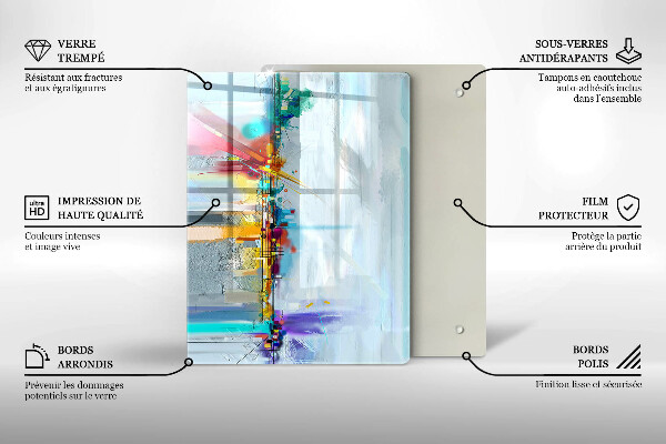 Üveg vágódeszka Dekoratív szikla arannyal