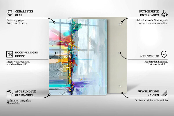 Üveg vágódeszka Dekoratív szikla arannyal