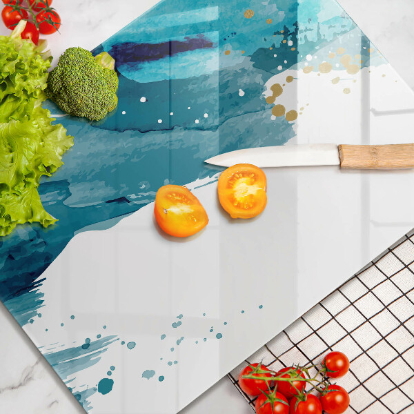 Üveg vágódeszka Kék foltok