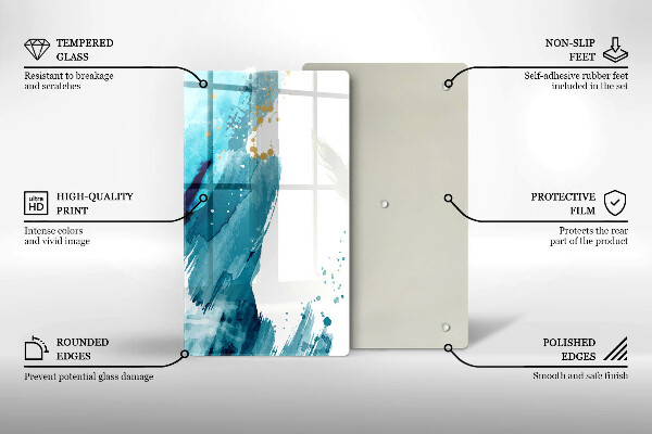 Üveg vágódeszka Kék foltok