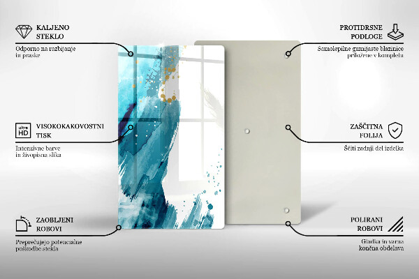 Üveg vágódeszka Kék foltok