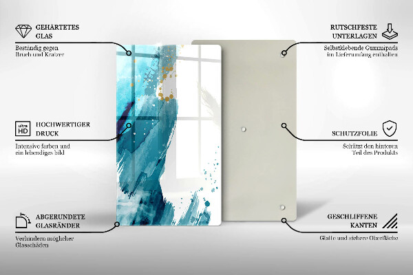 Üveg vágódeszka Kék foltok