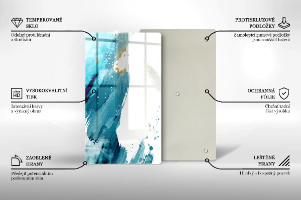 Üveg vágódeszka Kék foltok