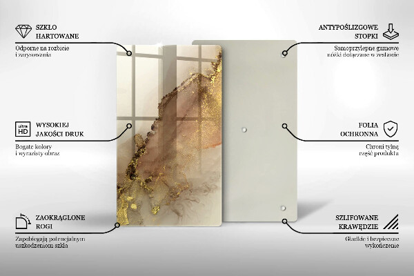 Üveg vágódeszka Arany absztrakció