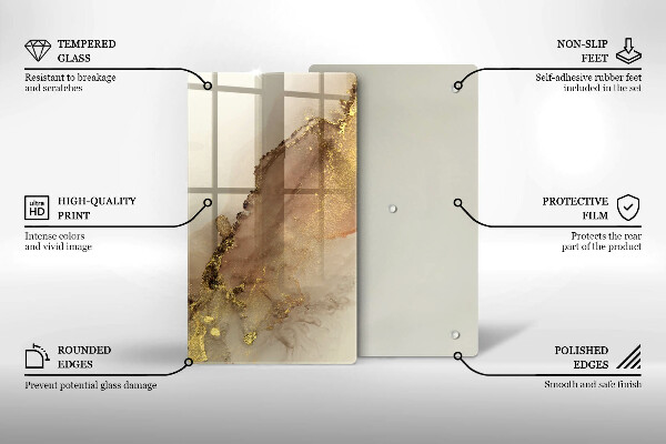 Üveg vágódeszka Arany absztrakció