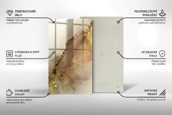 Üveg vágódeszka Arany absztrakció
