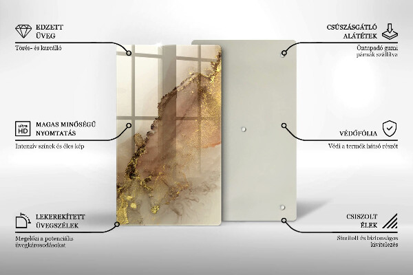 Üveg vágódeszka Arany absztrakció