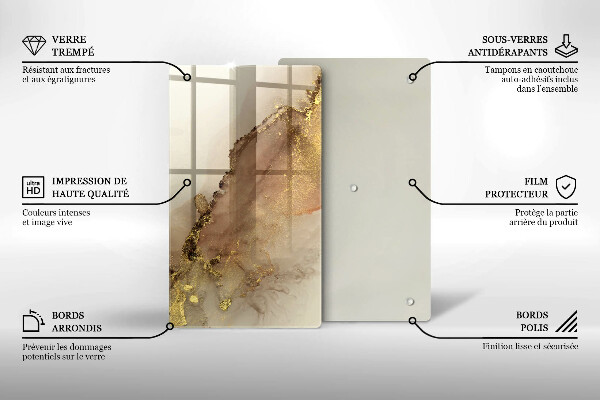 Üveg vágódeszka Arany absztrakció