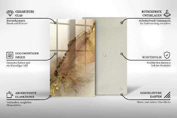 Üveg vágódeszka Arany absztrakció