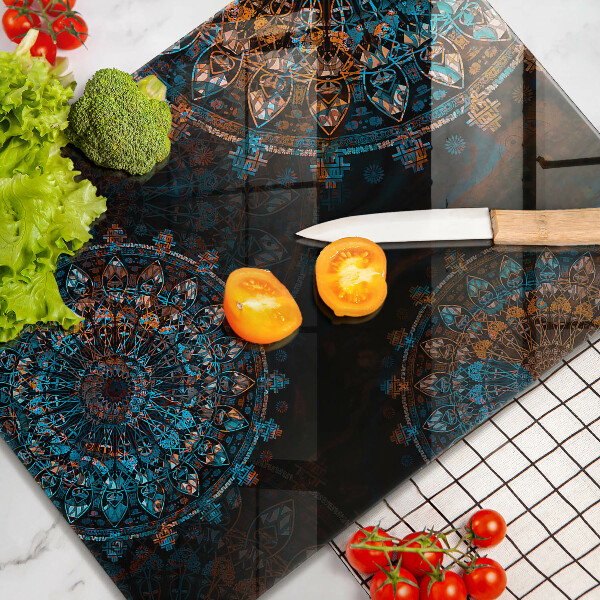 Üveg vágódeszka Boho vintage kerekek