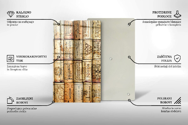 Üveg vágódeszka Régi bordugók