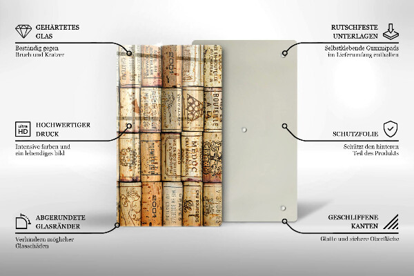 Üveg vágódeszka Régi bordugók