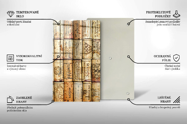 Üveg vágódeszka Régi bordugók