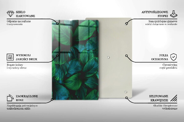 Üveg vágódeszka Dzsungel levelei